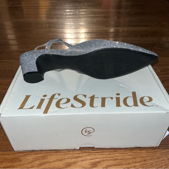Life Stride Soft System Minimalist Pumps Sparkly Pewter Women’s Size 6.5 Wide - Picture 7 of 10